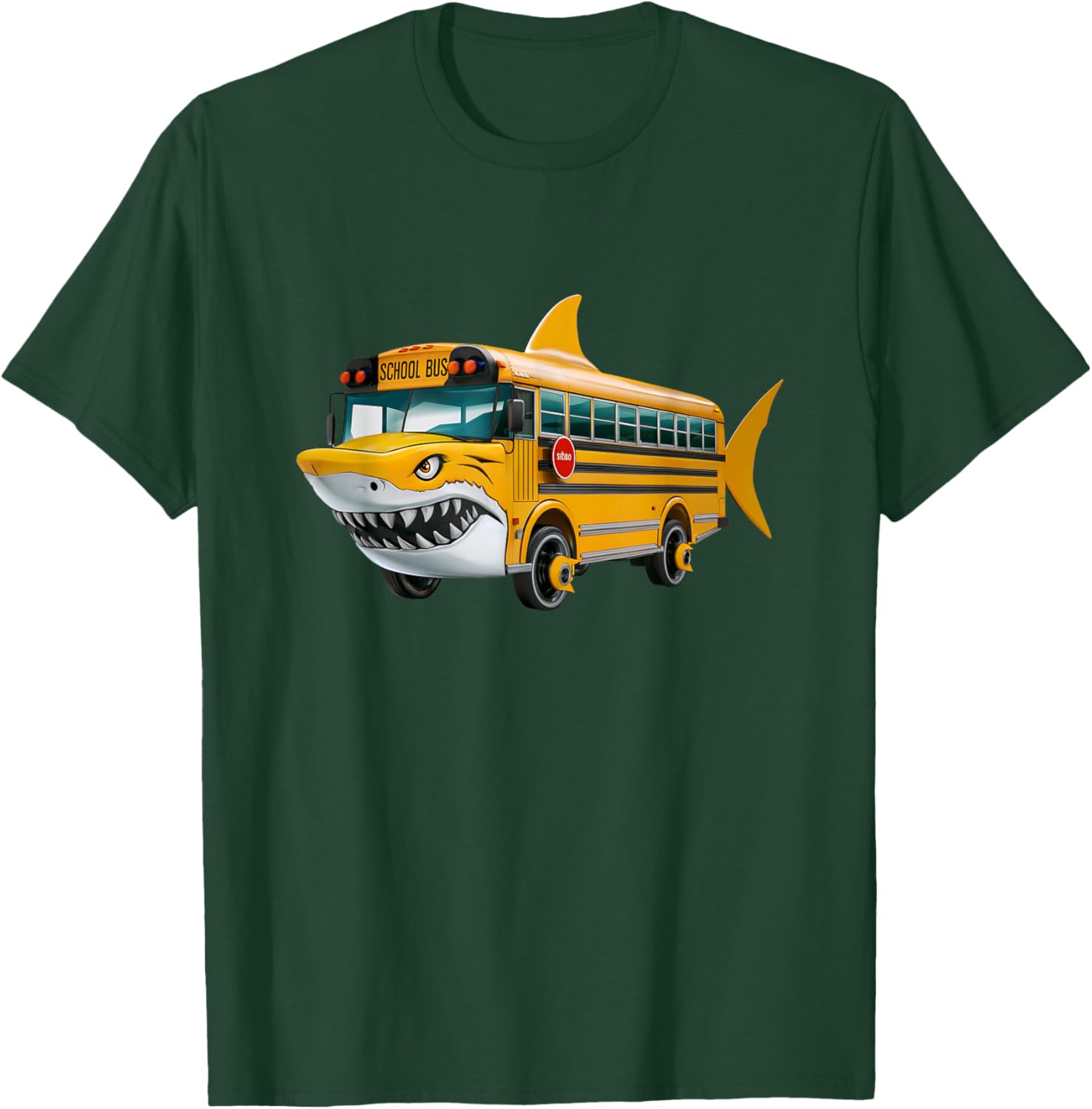Shark School Bus Shark Lovers Funny Back To School Kids Boys T-Shirt - T-Shirt | Forest