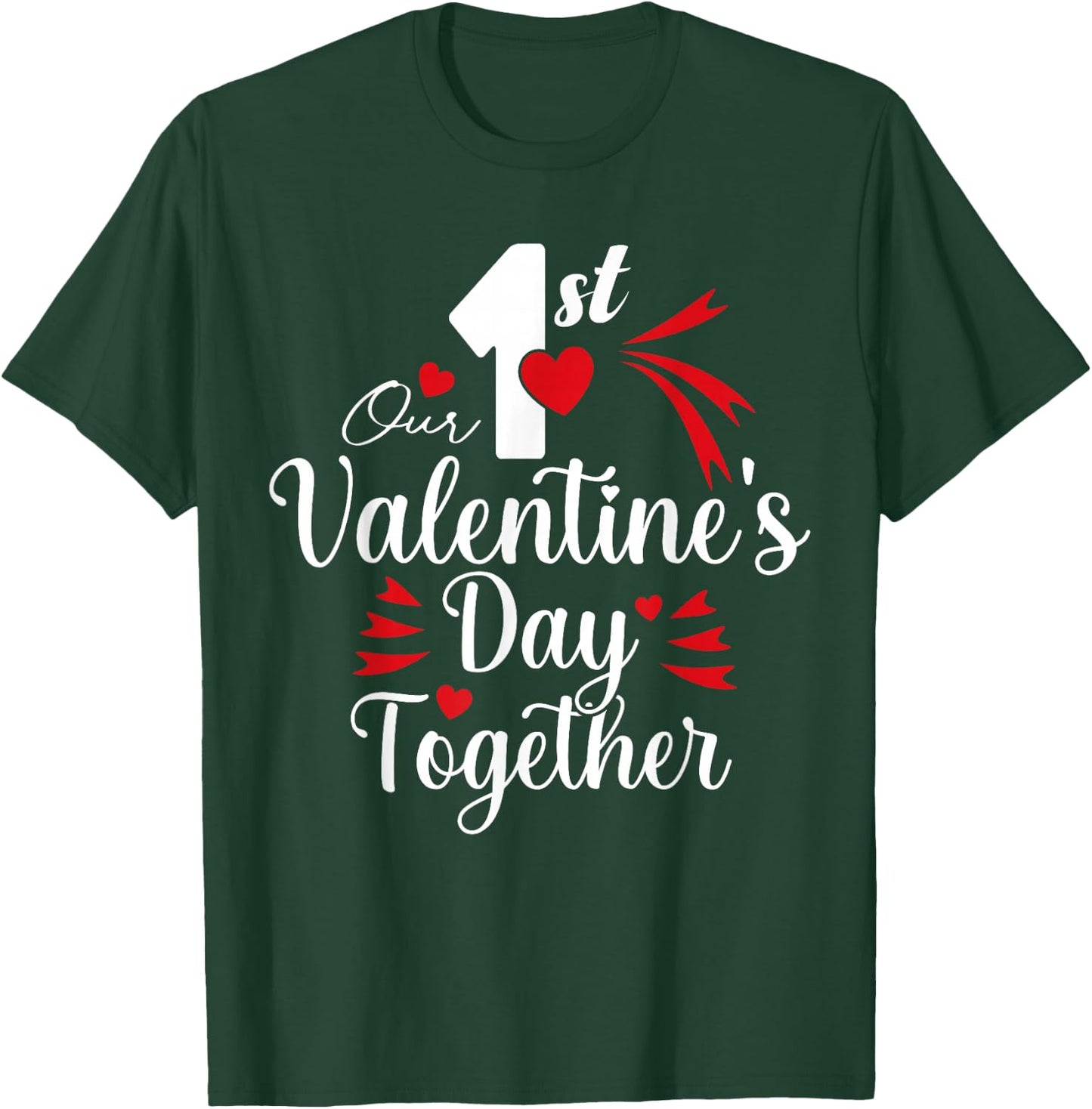 Our First Valentine's Day Valentine's Day Matching Couple T-Shirt - T-Shirt | Forest