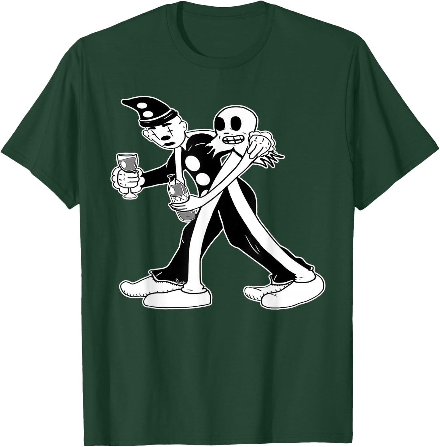 Urban Empyre Koko the Clown Ghost Buddy Gothic , Small, Black T-Shirt - T-Shirt | Forest