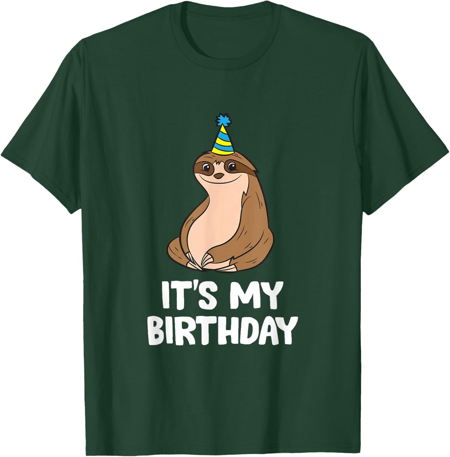 The Sloth Lover Store -Adults & Kids Sloth Birthday - Black, Small T-Shirt - T-Shirt | Forest