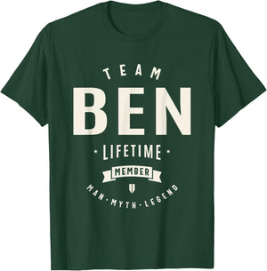 Team Ben Lifetime Member Funny Name Ben , Small T-Shirt - T-Shirt | Forest