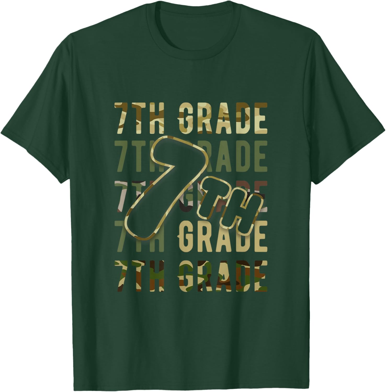 Camo Team 7th Grade Squad Back To School Teacher Kids Boys T-Shirt - T-Shirt | Forest