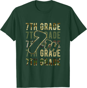 Camo Team 7th Grade Squad Back To School Teacher Kids Boys T-Shirt - T-Shirt | Forest