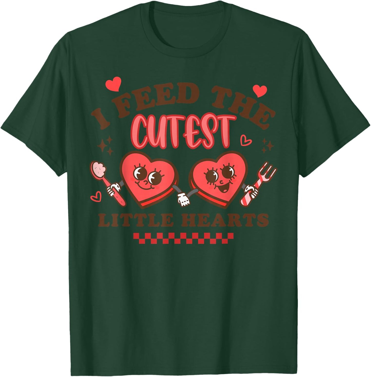 Work of Heart School Lunch Lady Cafeteria Worker Valentines T-Shirt - T-Shirt | Forest