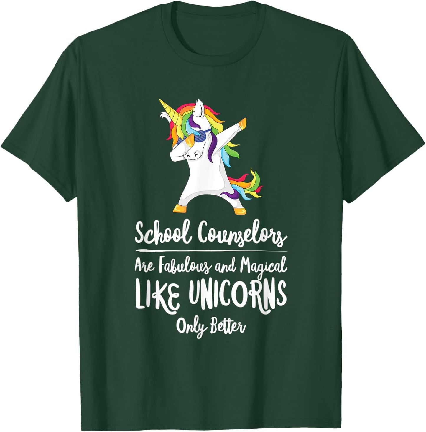School Counselor Unicorn Teacher Therapist Counseling Advise T-Shirt - T-Shirt | Forest
