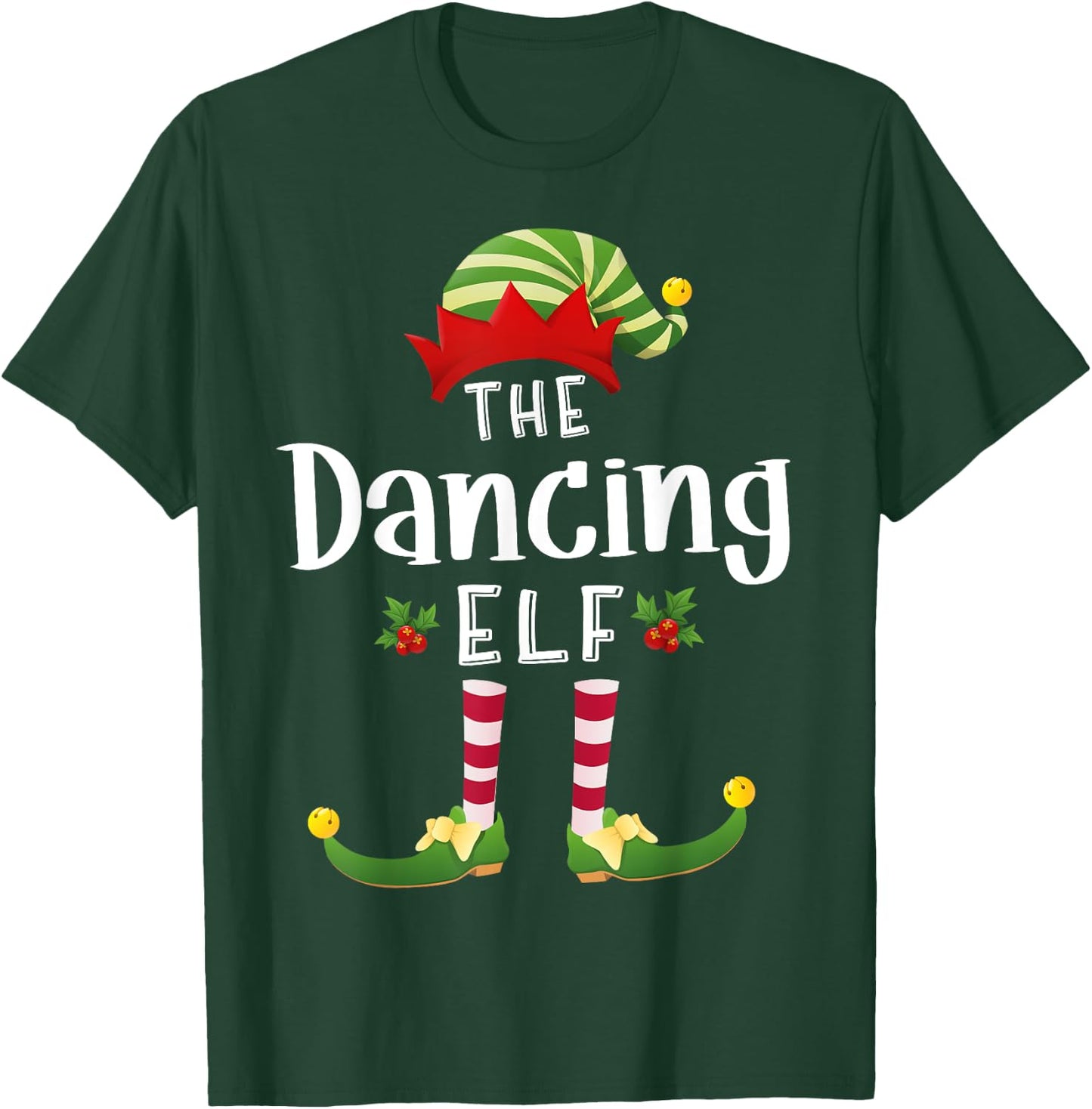 Dancing Christmas Elf Matching Pajama X-Mas Party T-Shirt - T-Shirt | Forest