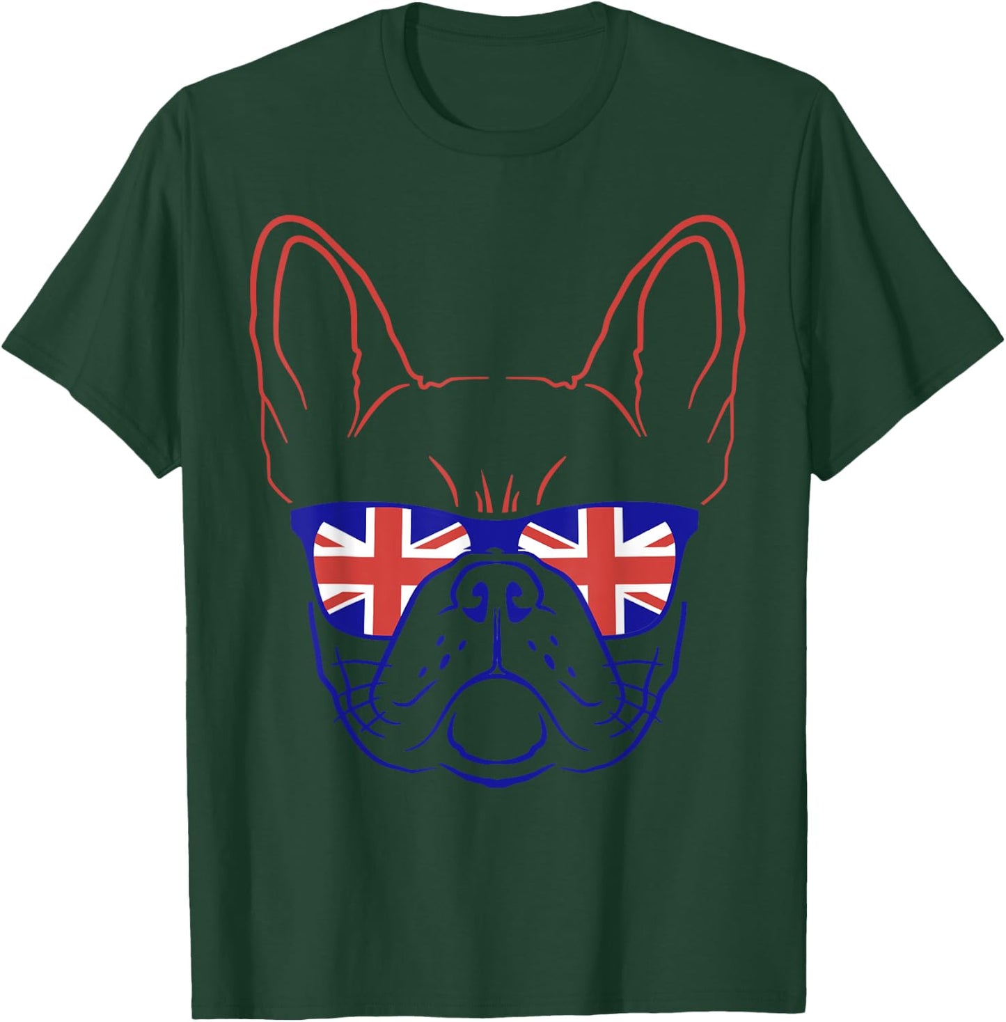 Great Britain Flag Shirt Independence Day Symbol English Dog T-Shirt - T-Shirt | Forest
