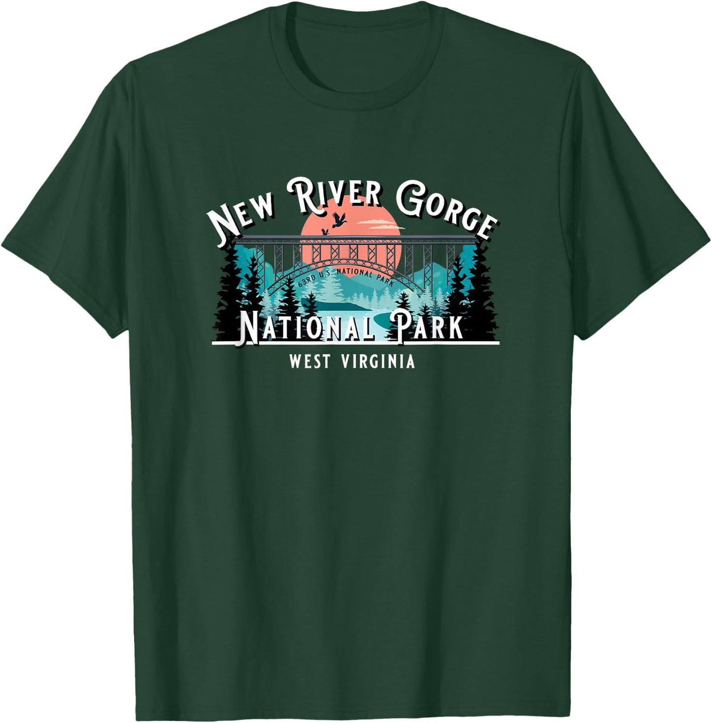 New River Gorge National Park West Virginia USA Souvenir T-Shirt - T-Shirt | Forest