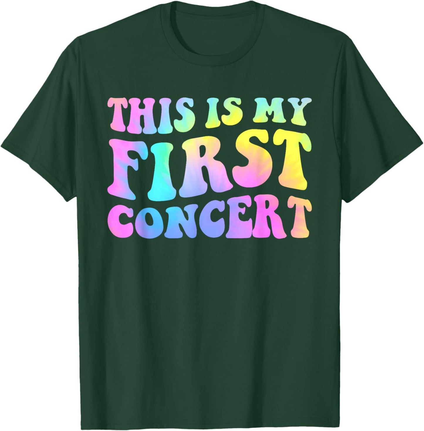 This Is My First Concert Groovy Tie Dye Kids Music Event T-Shirt - T-Shirt | Forest