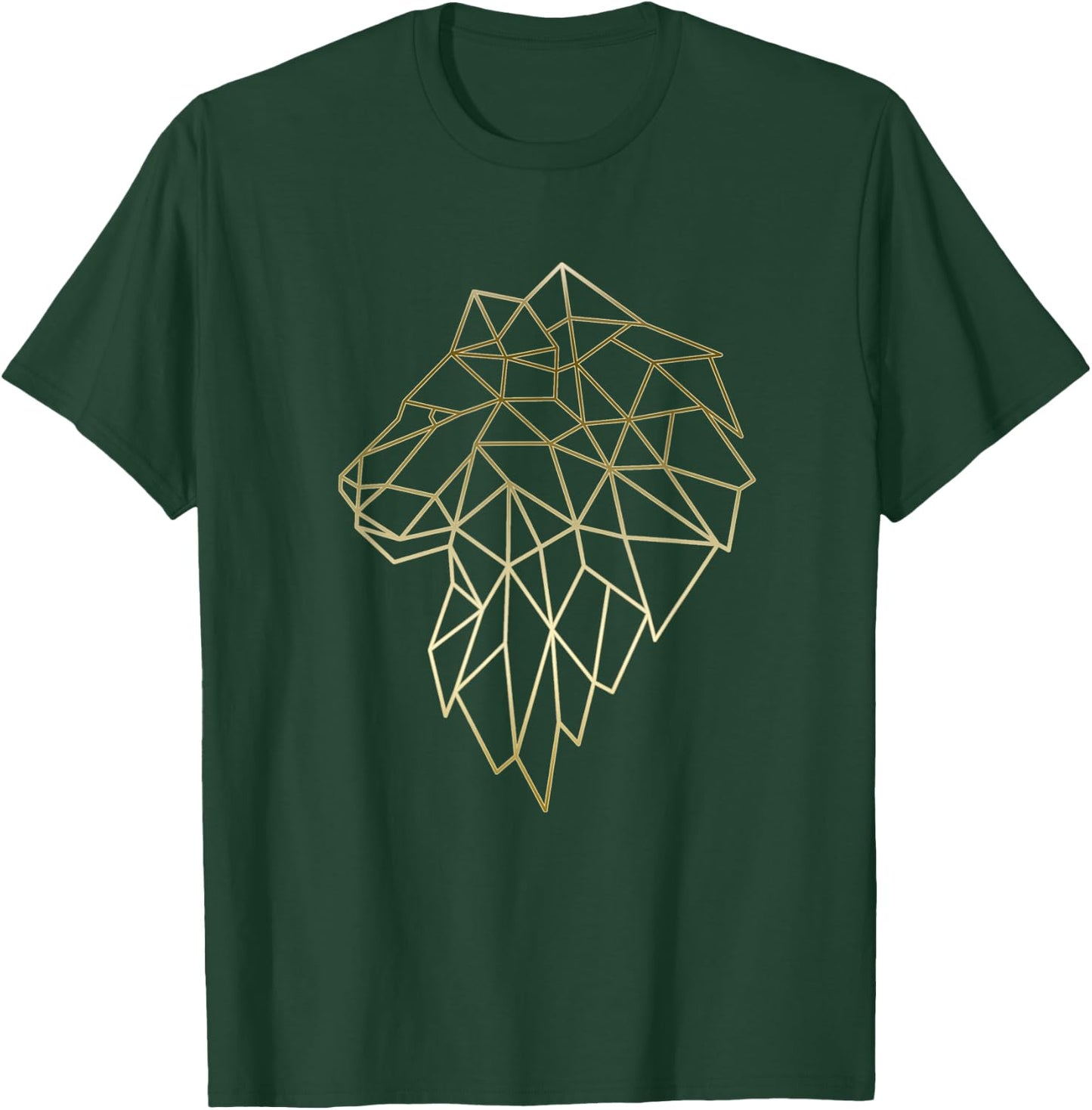 Lion Geometric abstract Gold Lion polygonal T-Shirt - T-Shirt | Forest