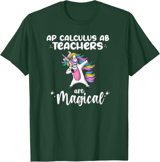 Unicorn Girl AP Calculus AB Teacher Gift Love Awesome Funny T-Shirt - T-Shirt | Forest