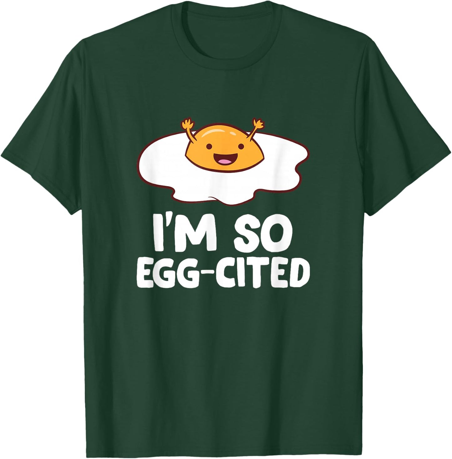 I'm So Egg-Cited Breakfast Eggs Fried Egg Small T-Shirt - T-Shirt | Forest