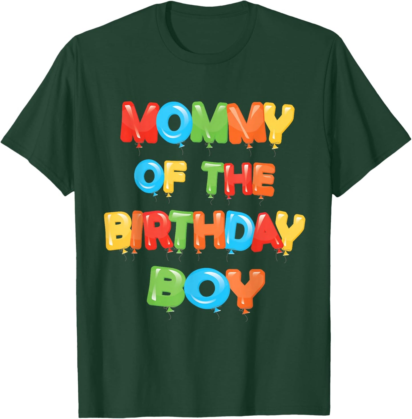 Mommy of The Birthday Boy Balloon Boys Party Small T-Shirt - T-Shirt | Forest