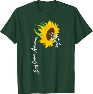 Awesome White Ribbon Support Lung Cancer Awareness T-Shirt - T-Shirt | Forest