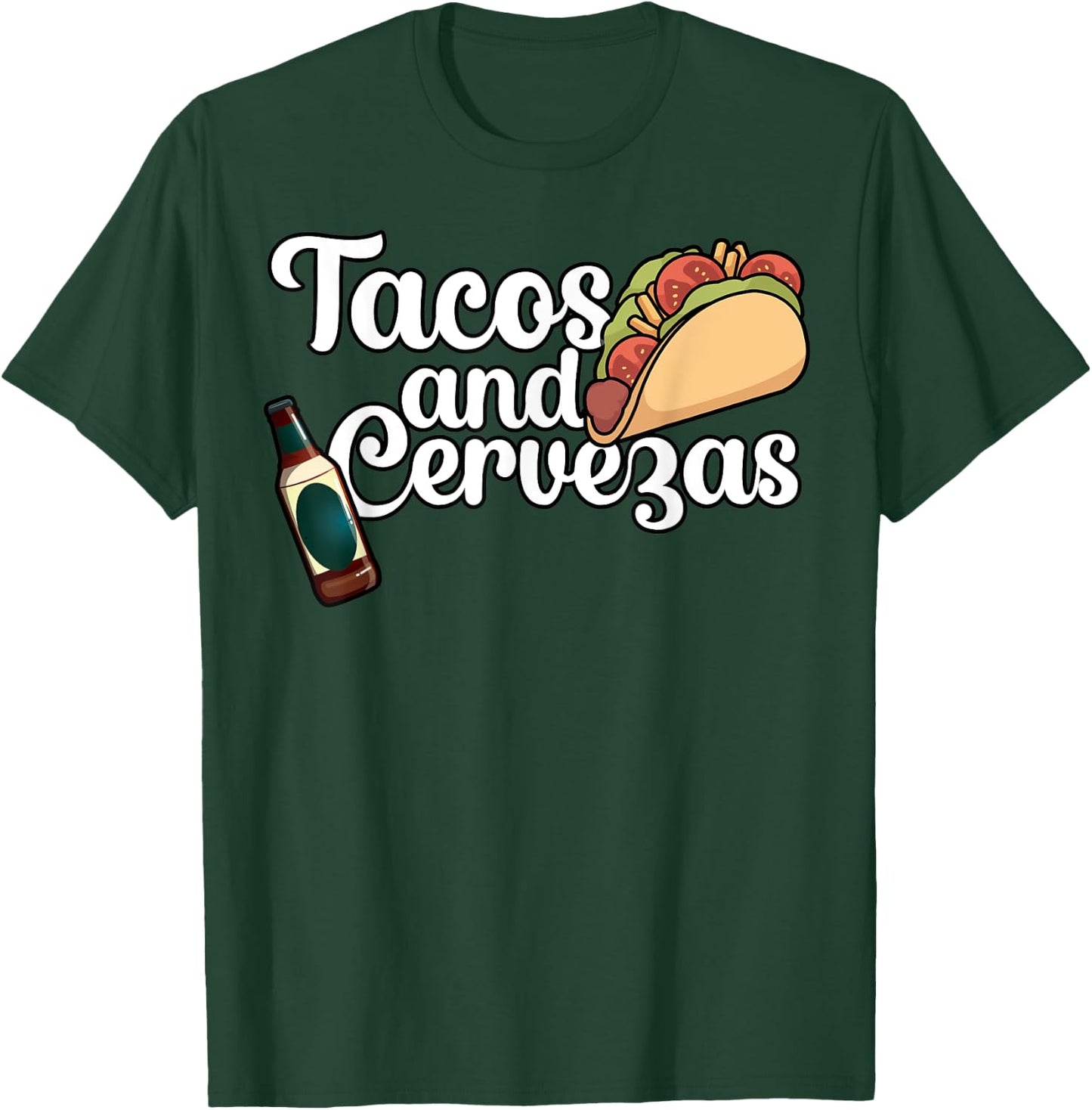 Tacos and Cervezas T-Shirt - T-Shirt | Forest