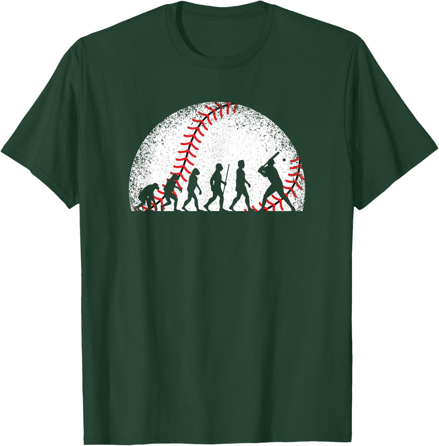 Baseball Evolution Vintage Baseball Player Men Boys T-Shirt - T-Shirt | Forest