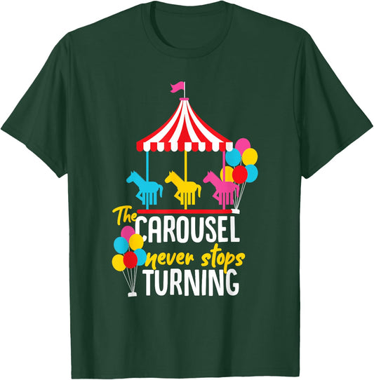 Carousel Horse Merry-Go-Round Design for Girls and Women T-Shirt - T-Shirt | Forest