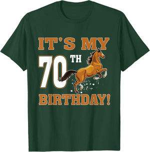 It's My 70th Birthday Horse Theme Party 70 Year Old T-Shirt - T-Shirt | Forest