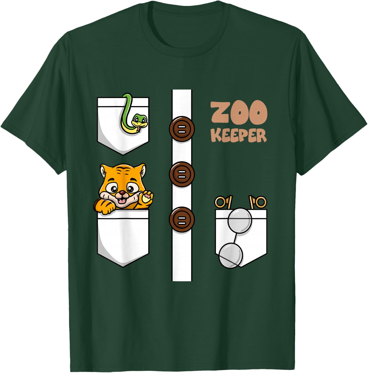 Funny Zookeeper Costume Zoo Keeper Boys Girls T-Shirt - T-Shirt | Forest
