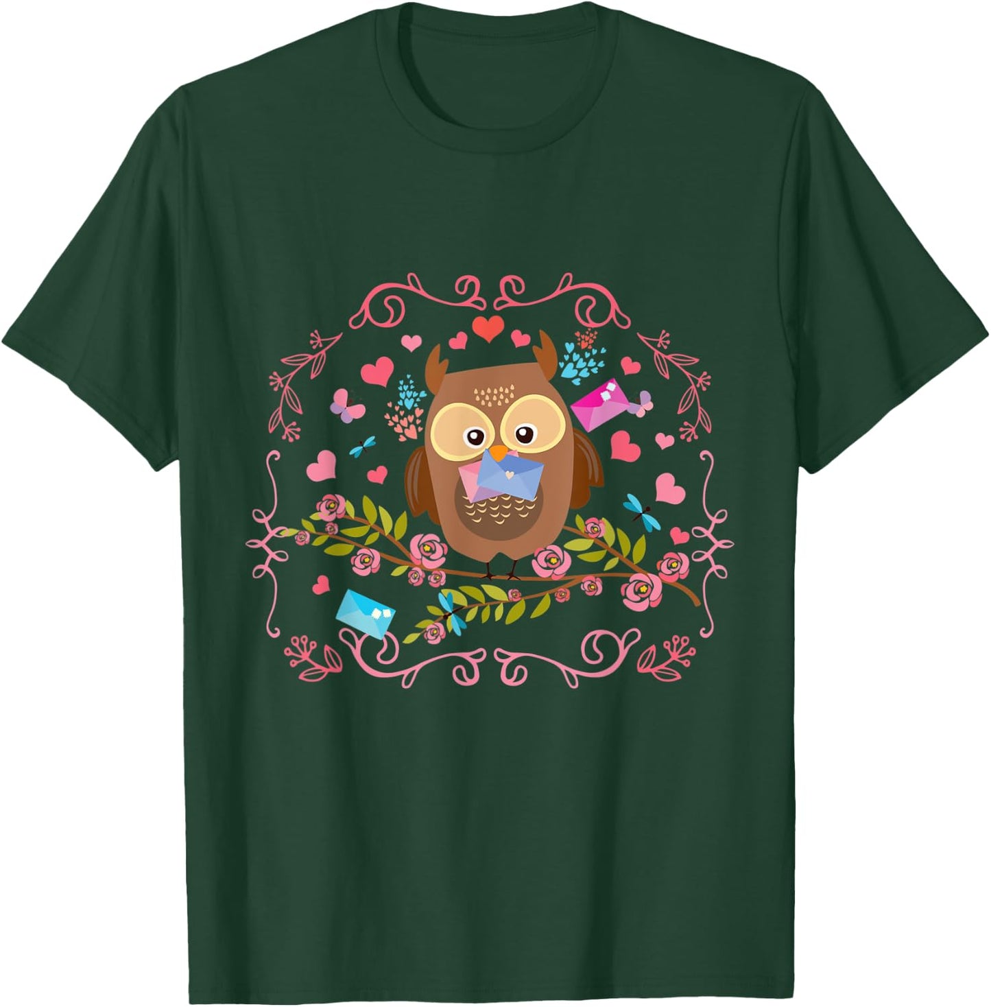 Cute Bird Toddlers Girls Gift Animal Owl T-Shirt - T-Shirt | Forest