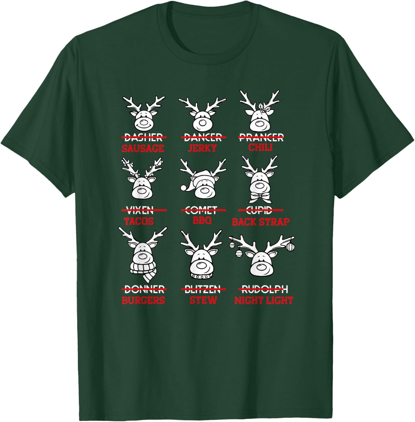 Funny Christmas Deer Bow Hunting Santa Men Women Hunter Gift T-Shirt - T-Shirt | Forest