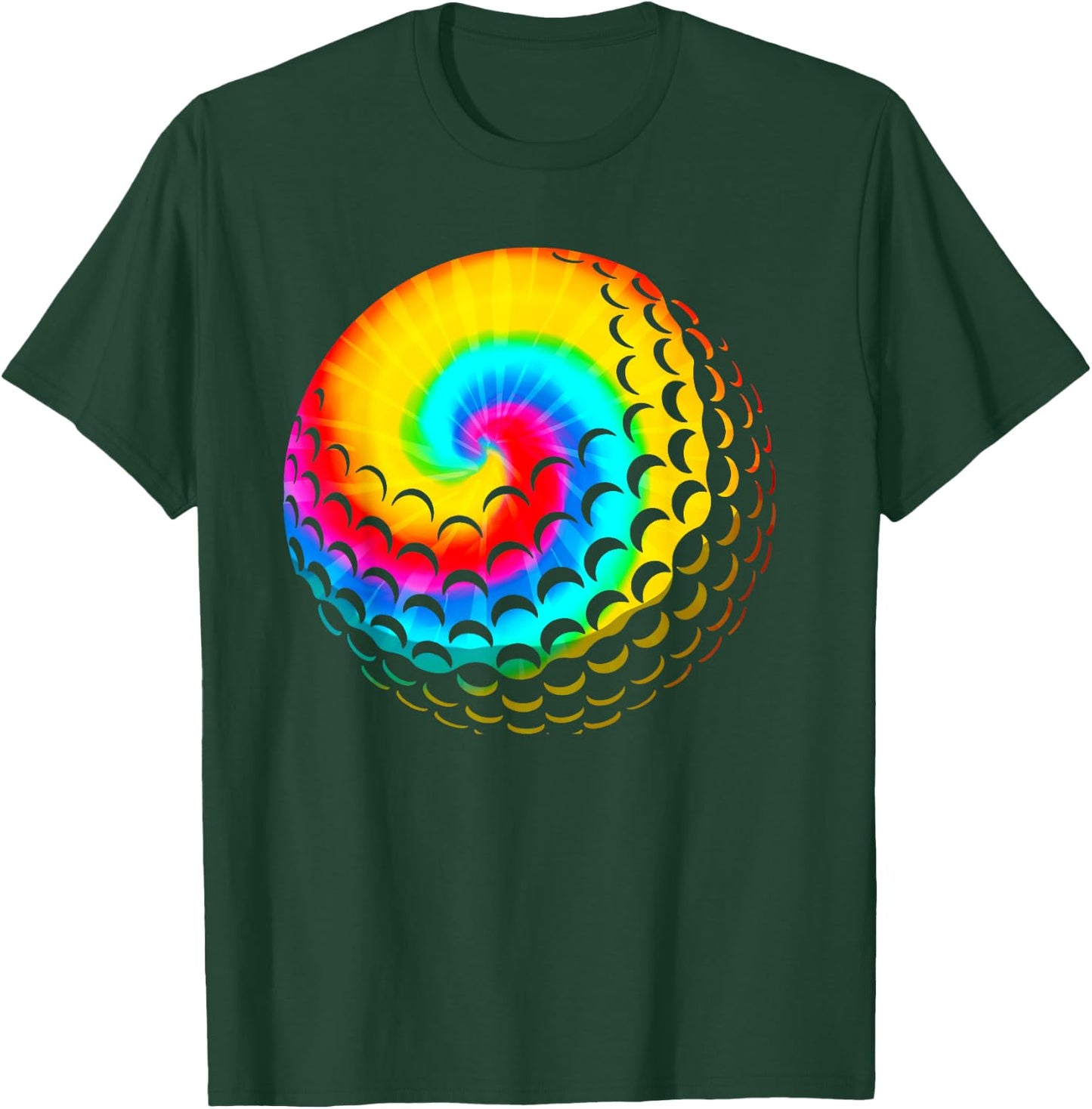 Cute Tie Dye Golf Gift Men Women Funny Rainbow Colored Ball T-Shirt - T-Shirt | Forest