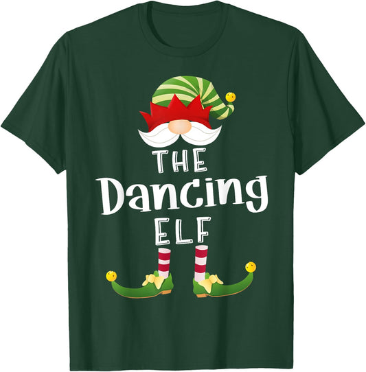 Dancing Elf Group Christmas Funny Pajama Party T-Shirt - T-Shirt | Forest