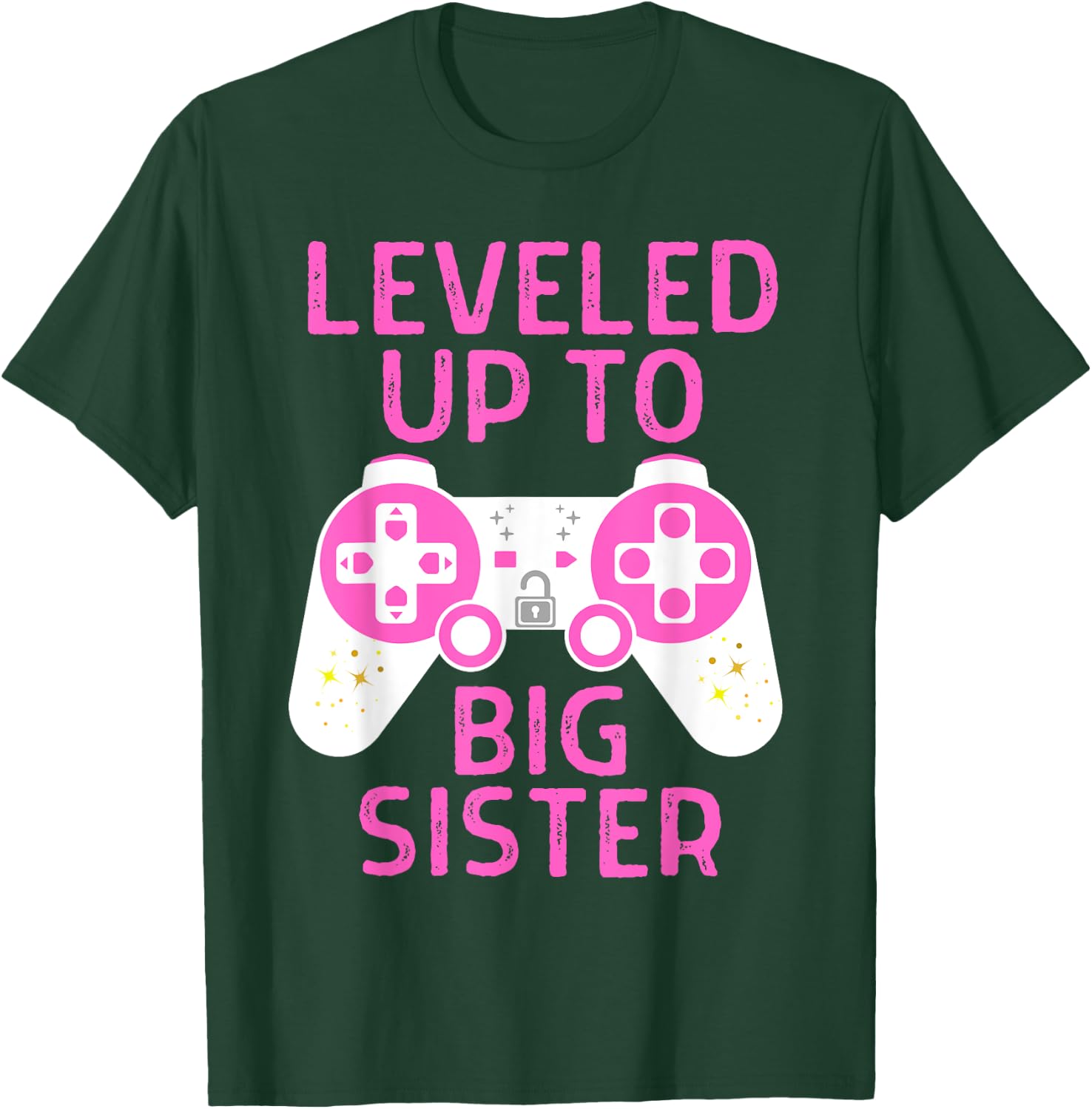 Funny Gaming Leveled Up To Big Sister Pregnancy Announcement T-Shirt - T-Shirt | Forest