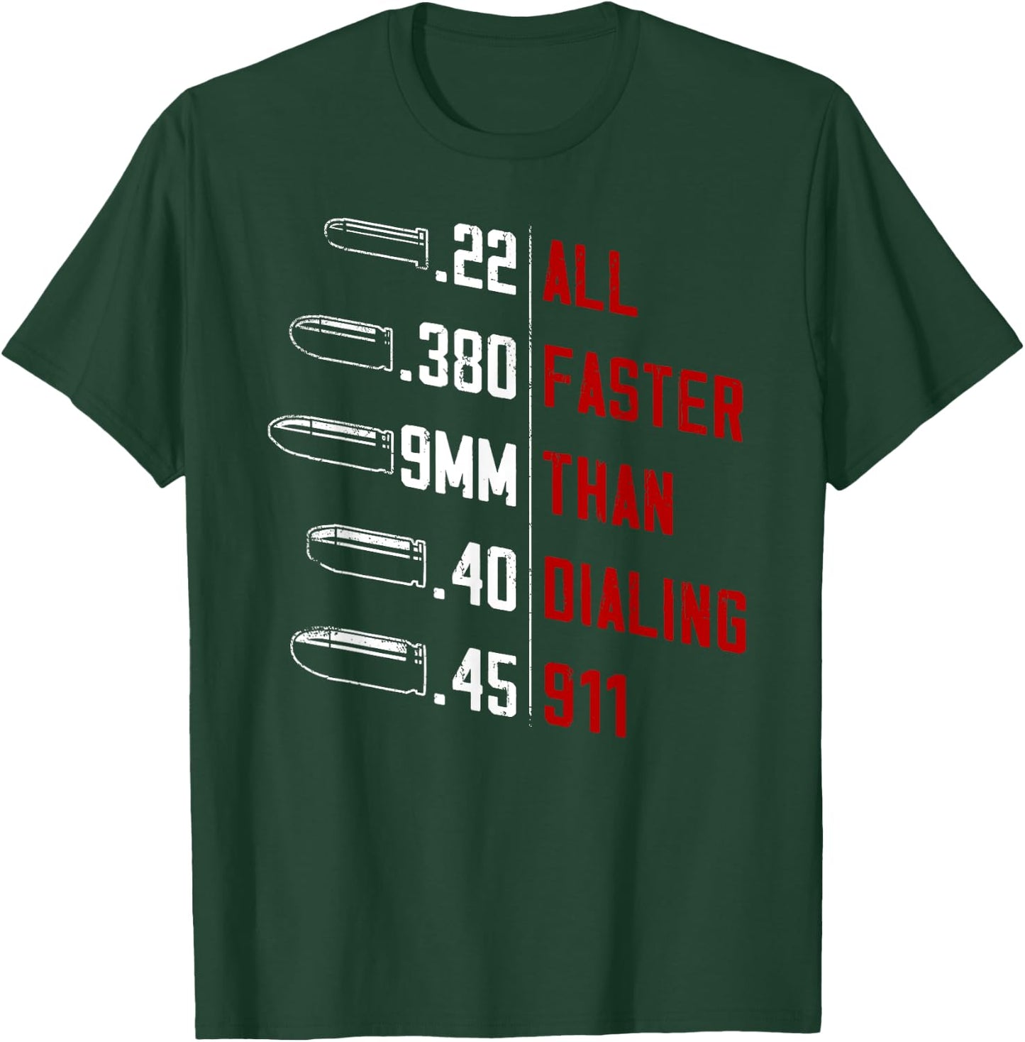 All Faster Than Dialing 911 American Flag Gun Lover Gifts Men T-Shirt - T-Shirt | Forest