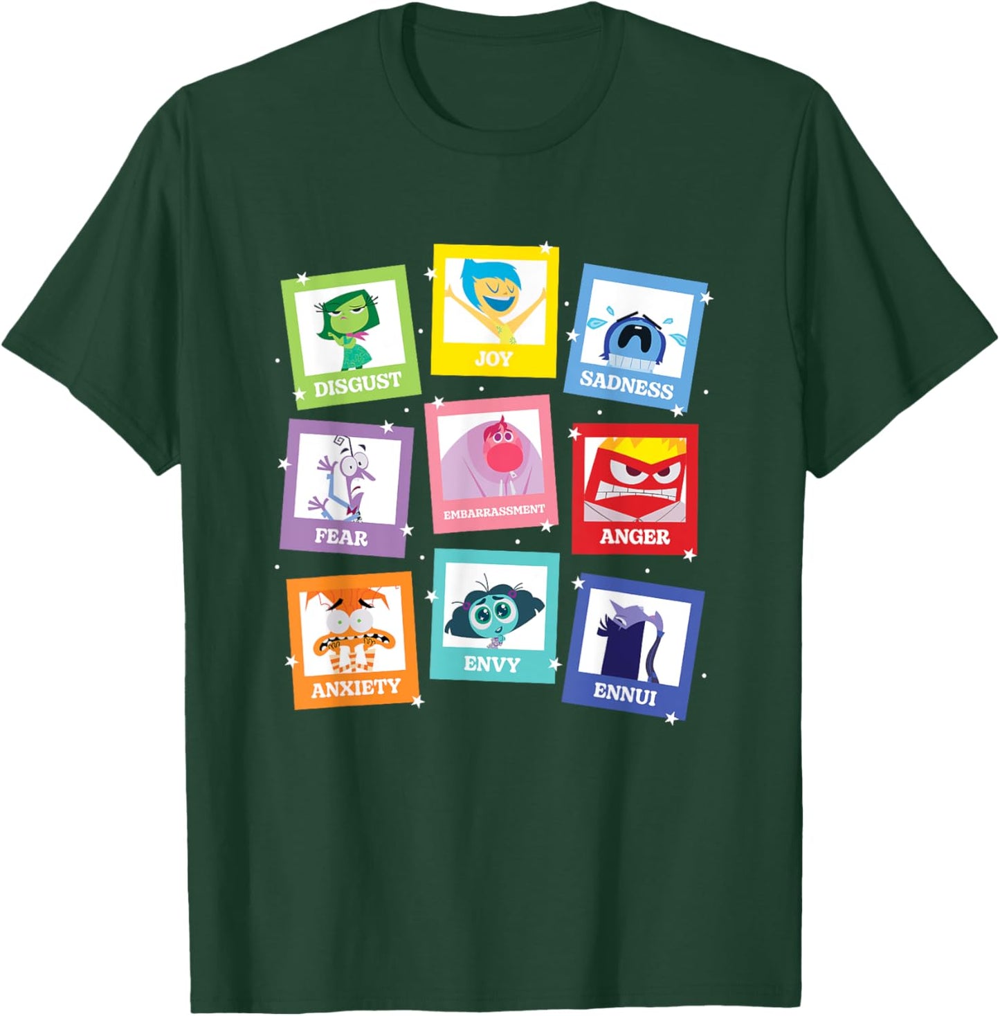 Disney Pixar Inside Out 2 Iconic Characters Big Chest Panels T-Shirt - T-Shirt | Forest