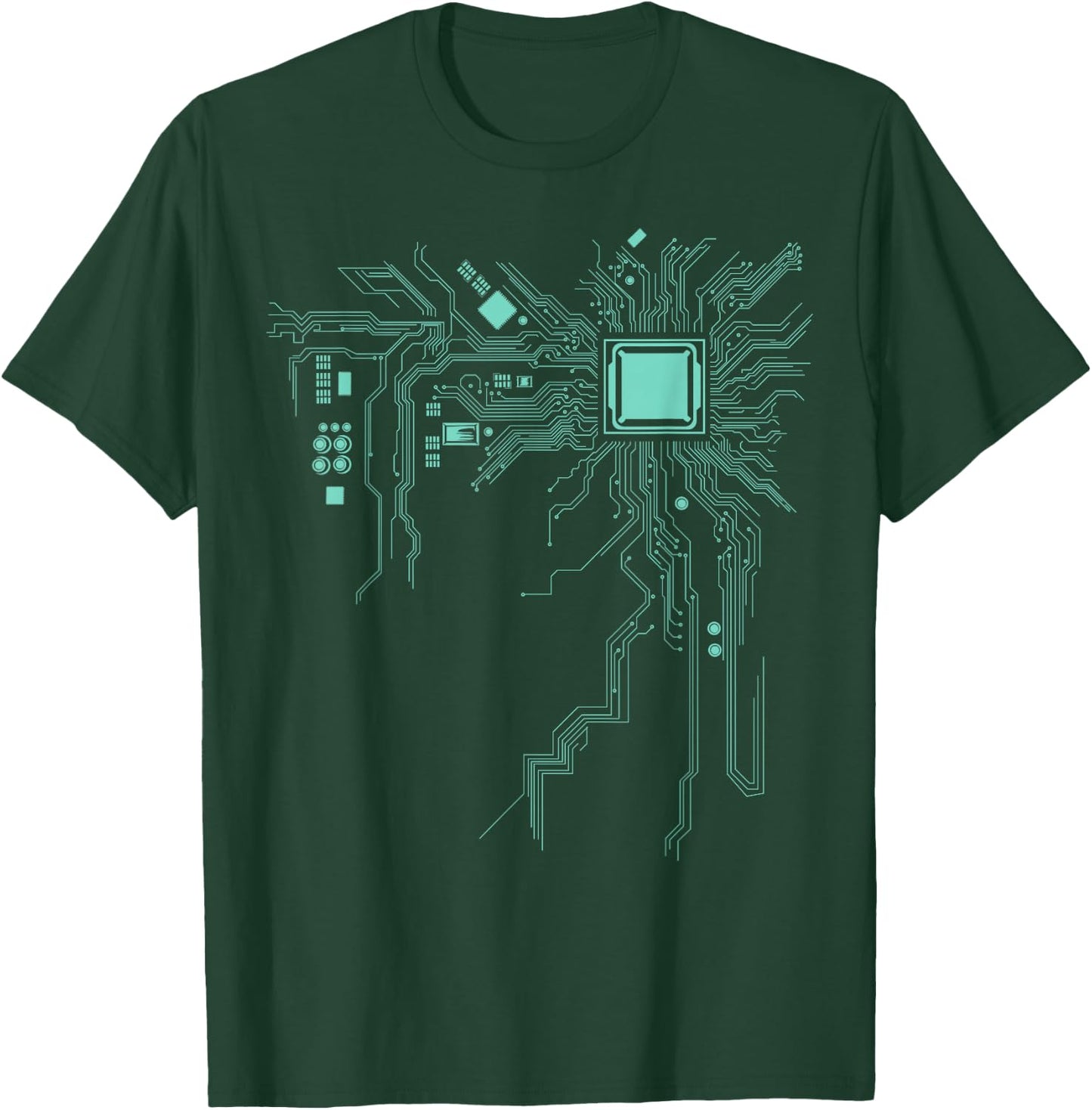 Funny Computer Geek Nerd Gift Cool Computer Core Circuit T-Shirt - T-Shirt | Forest