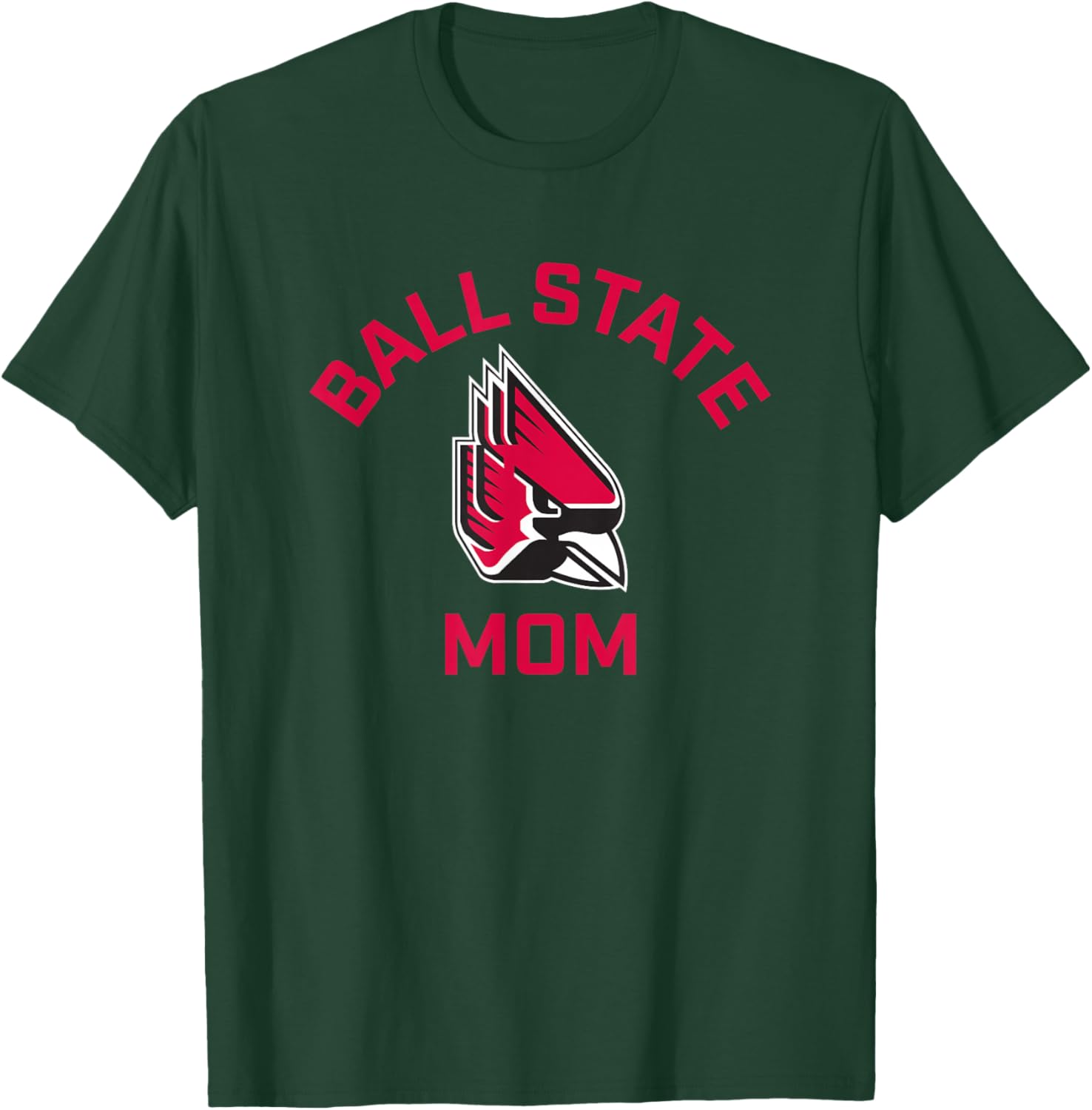 Ball State University Cardinals Arched Mom T-Shirt - T-Shirt | Forest