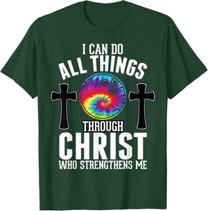 Christian Bowling Ball Fun Men Boys Religious Bible Verse T-Shirt - T-Shirt | Forest