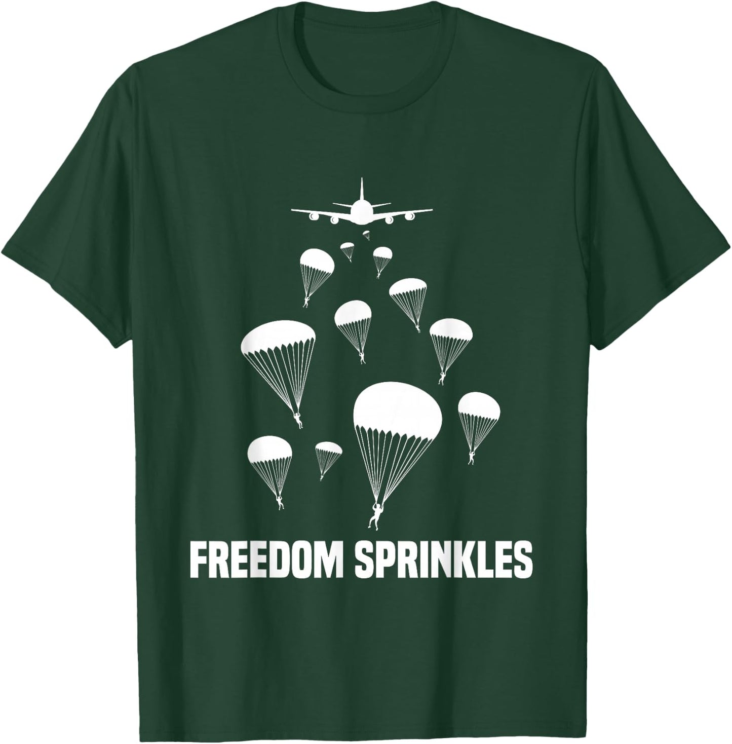 Paratrooper Freedom Sprinkles 82nd 101st Airborne T-Shirt - T-Shirt | Forest