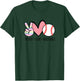Peace Love Baseball Funny for Girls Teens Mom Women T-Shirt - T-Shirt | Forest