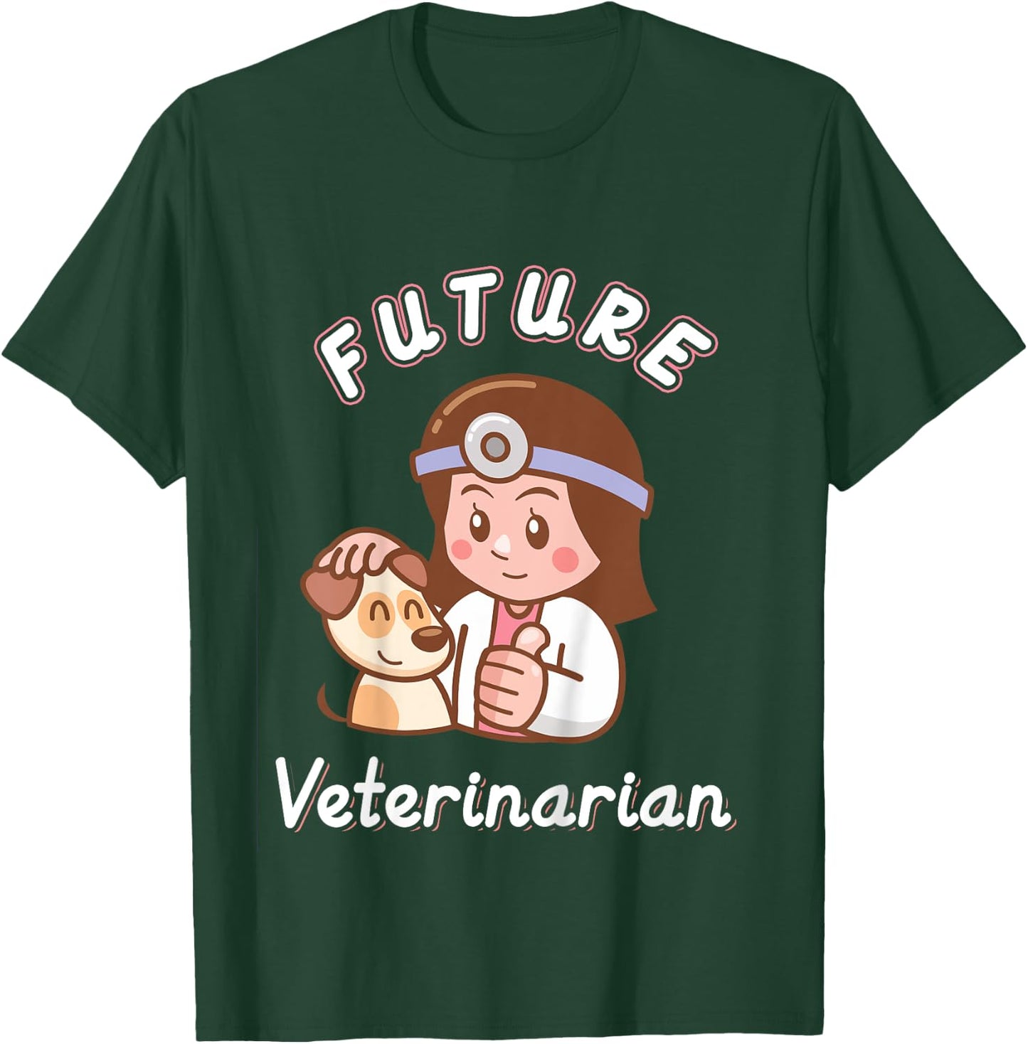 Kids Future Veterinarian Shirt Vet Costume Animal Lover T-Shirt - T-Shirt | Forest