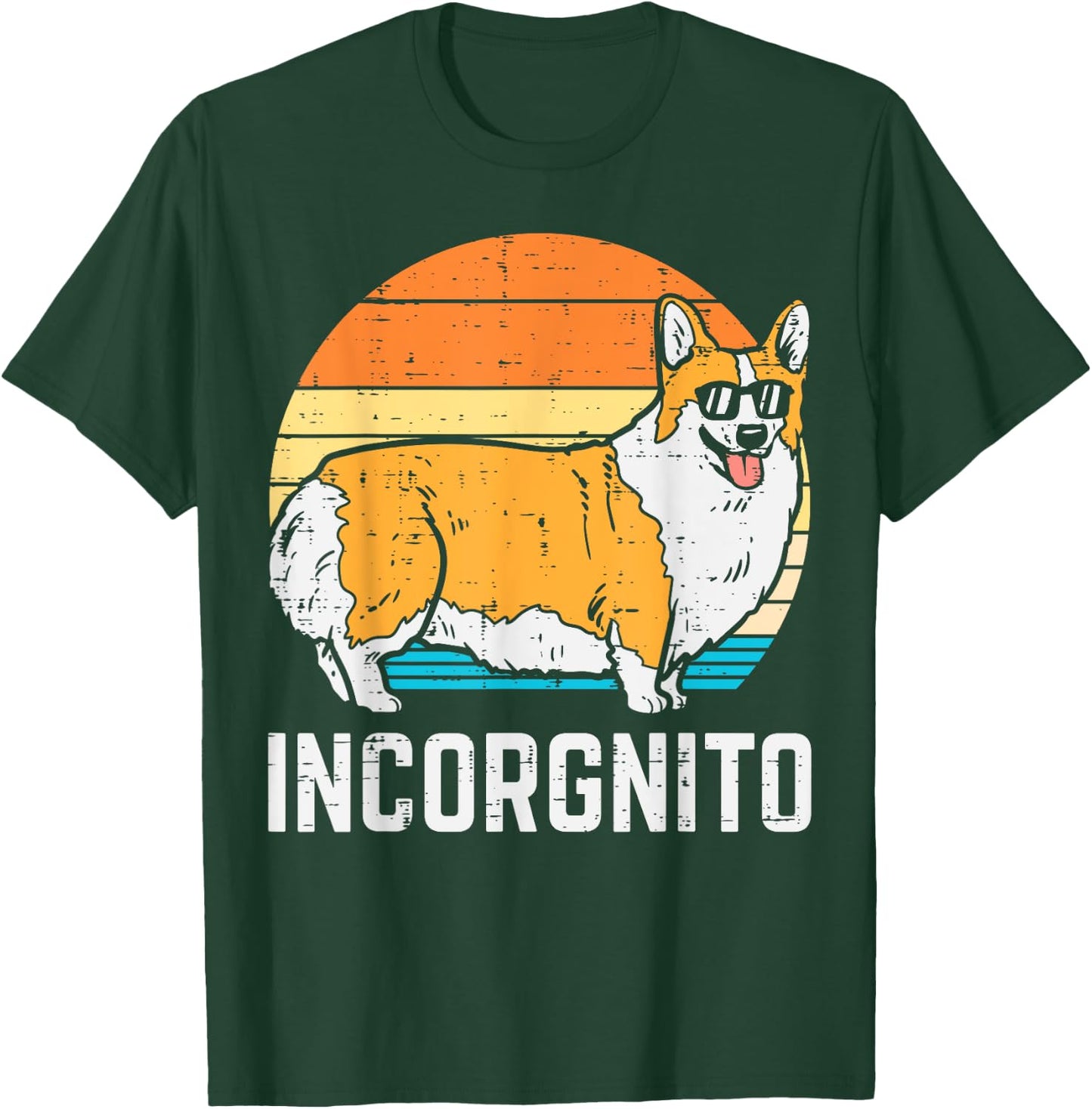 Incorgnito Pembroke Welsh Corgi Retro Pet Dog Lover Gift Men Women Kids T-Shirt - T-Shirt | Forest