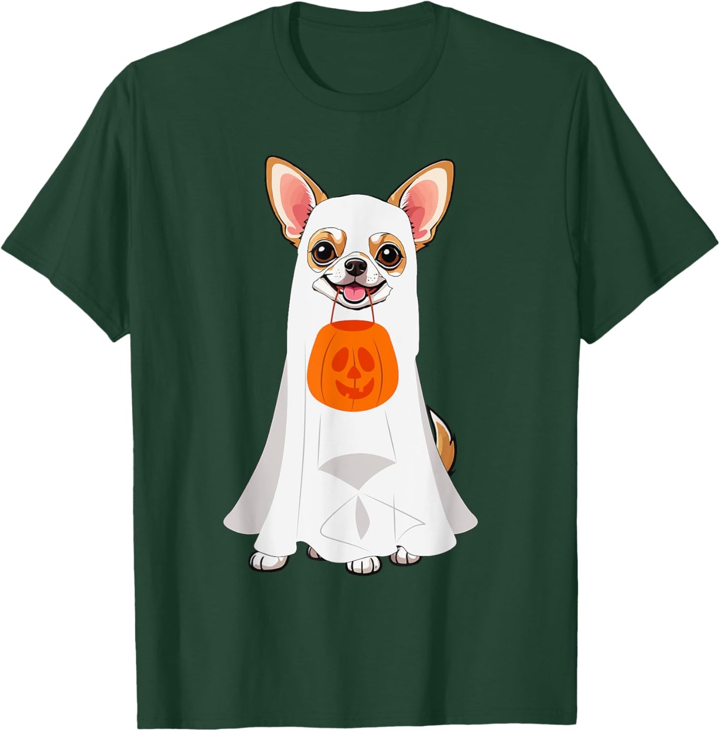 Chihuahua Ghost Pumpkin Halloween Fall Dog Lover Women Men T-Shirt - T-Shirt | Forest