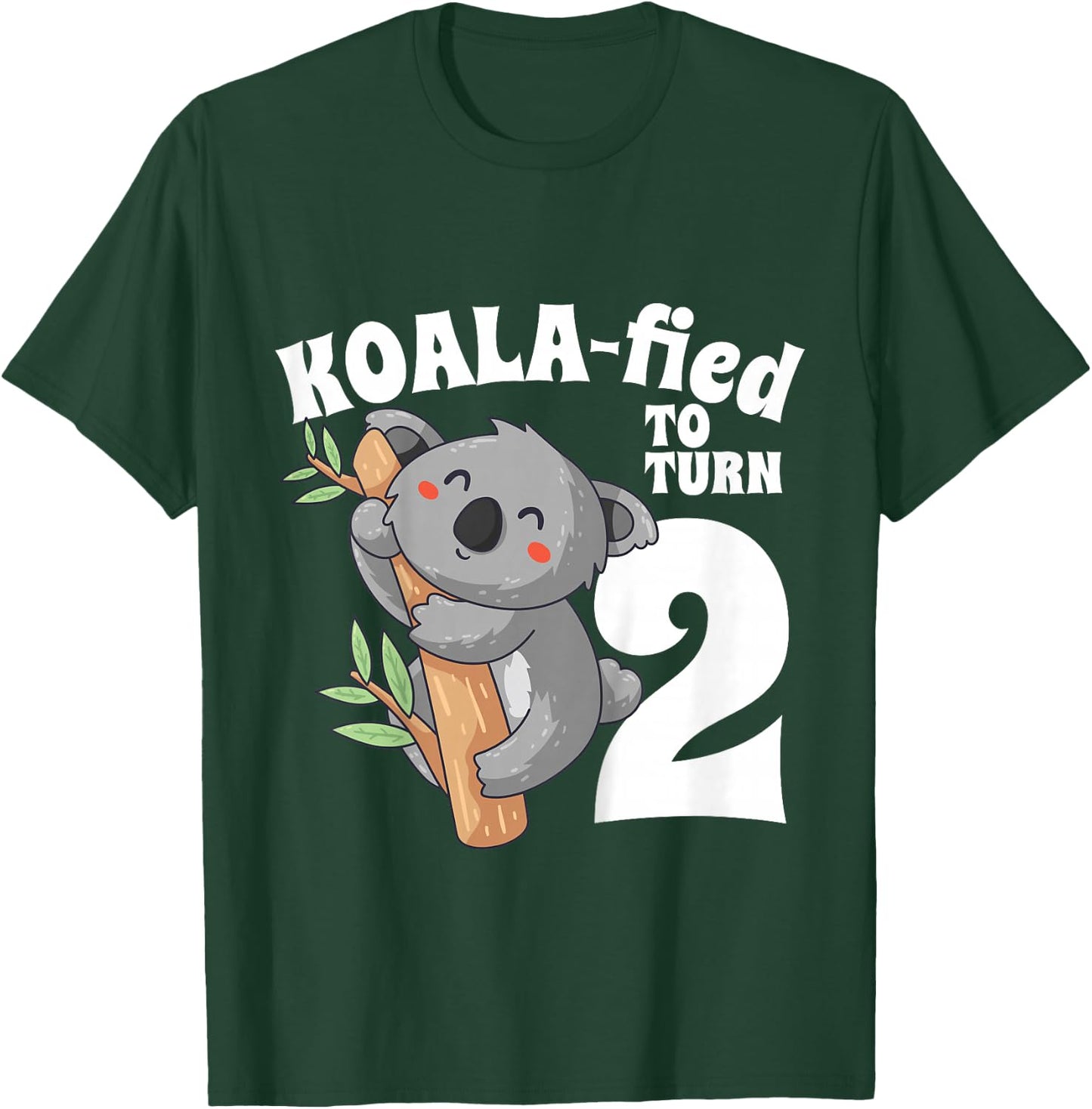 2 Year Old Koala Birthday Koalafied Girl Cute 2nd Girls Gift T-Shirt - T-Shirt | Forest