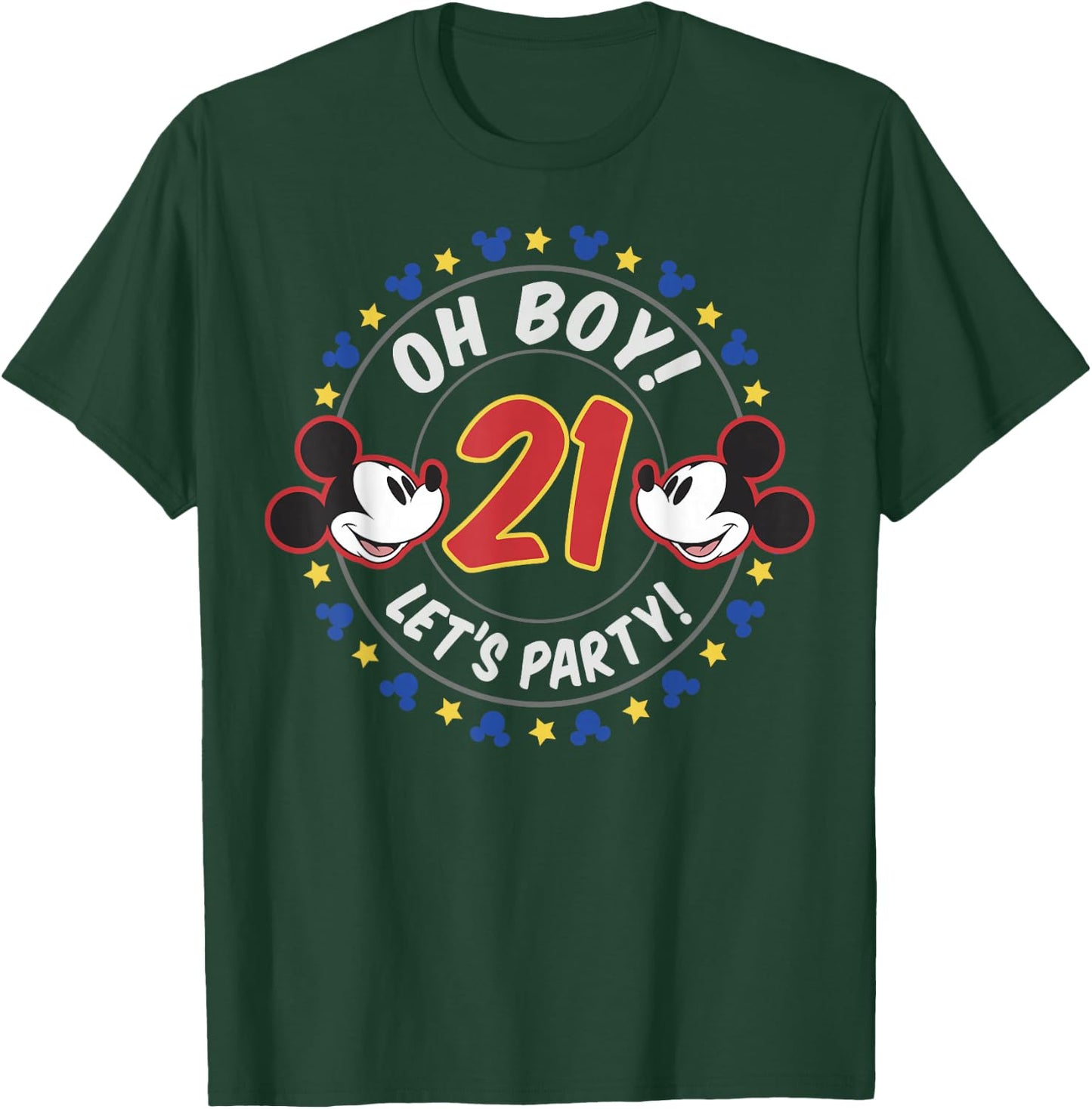 Disney Mickey and Friends Oh Boy Let's Party 21st Birthday T-Shirt - T-Shirt | Forest