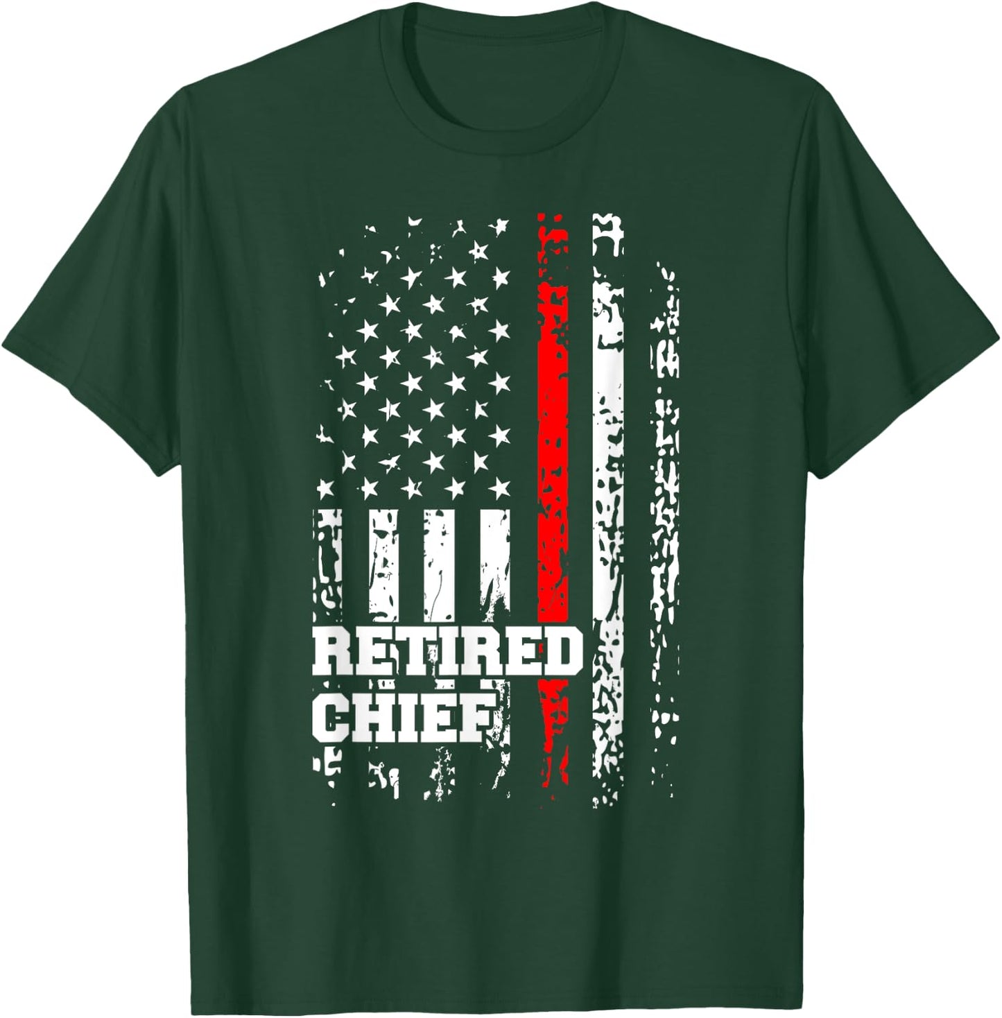 Retired Fire Chief Shirt Firefighter Rank Retirement Gift T-Shirt - T-Shirt | Forest