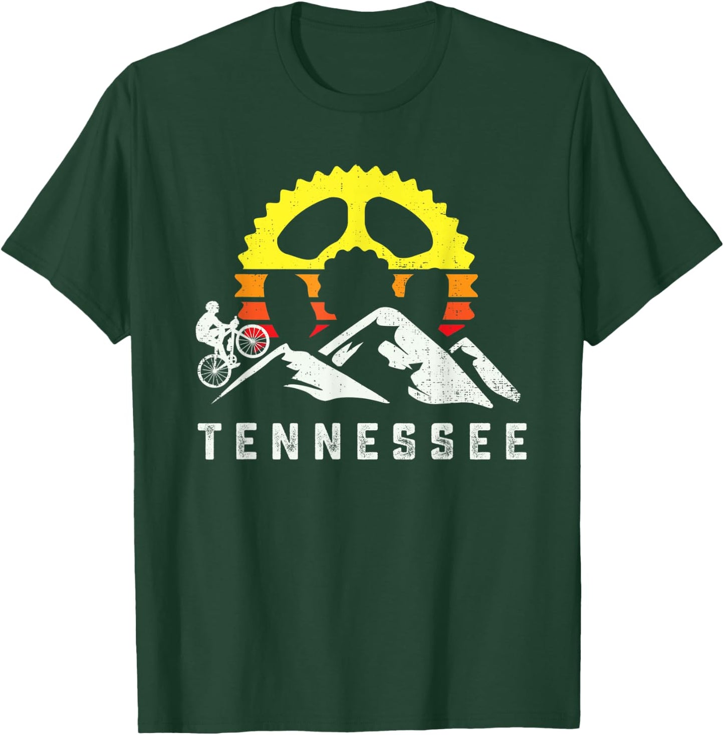 Tennessee Mountain Biking Retro Bike Rider MTB Cyclist Race T-Shirt - T-Shirt | Forest
