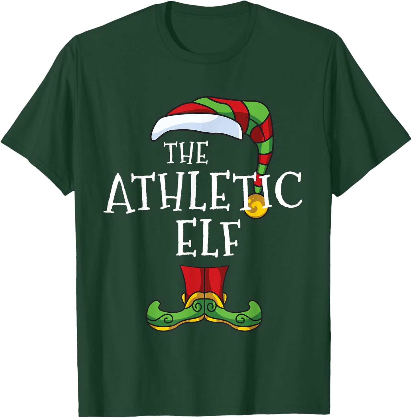 Athletic Elf Family Matching Christmas Group Funny Holiday T-Shirt - T-Shirt | Forest