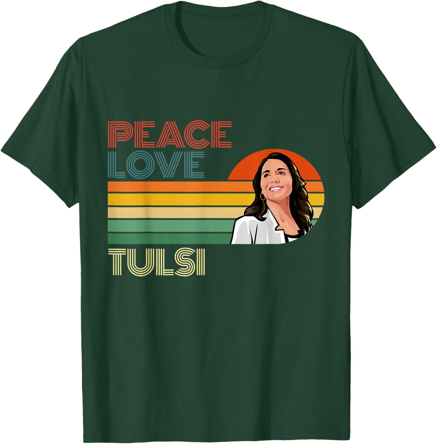 Tulsi Gabbard for First Female President 2028 America USA T-Shirt - T-Shirt | Forest