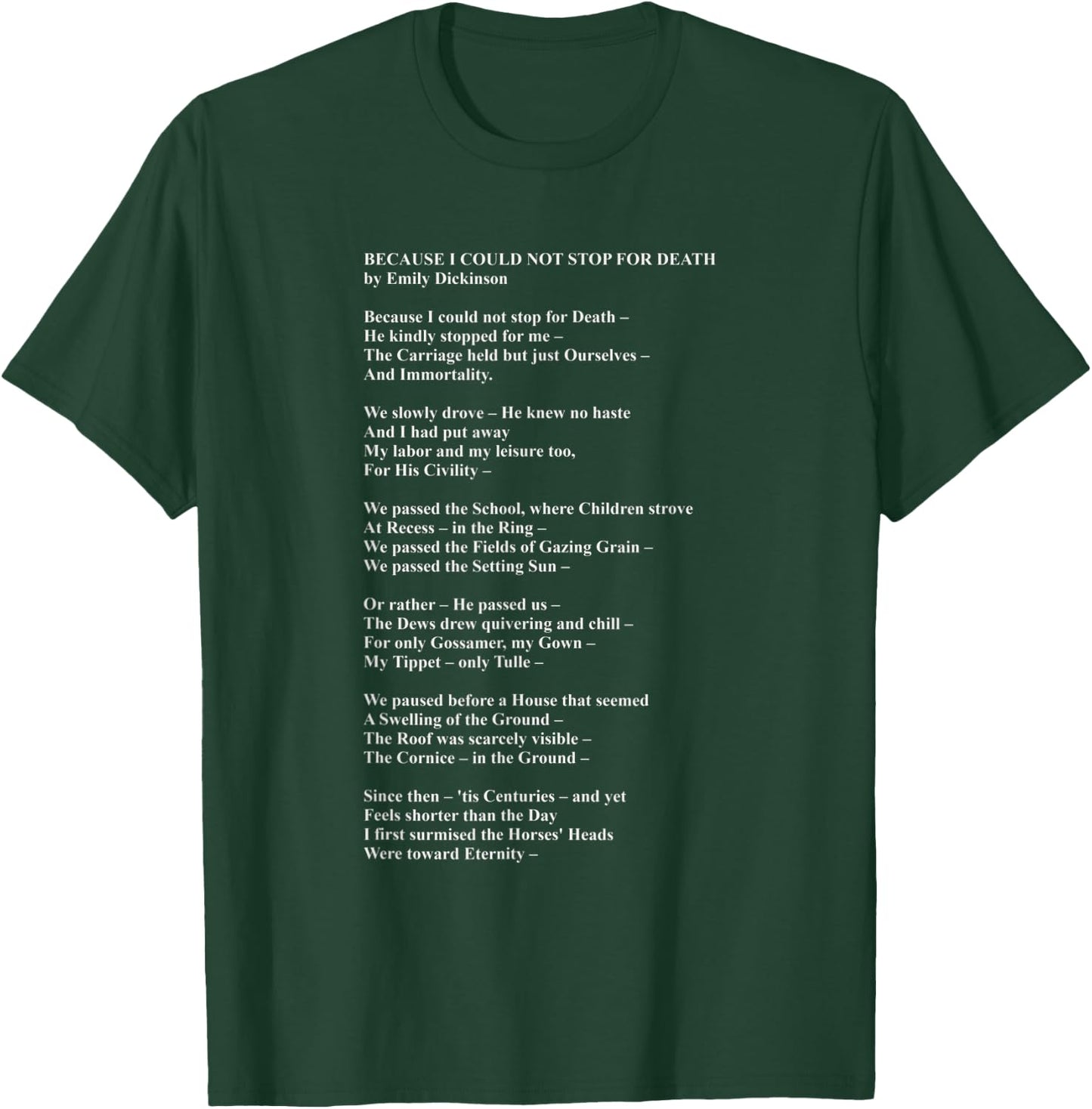 Emily Dickinson Fan Poetry Reader Gift Poem Writer T-Shirt - T-Shirt | Forest