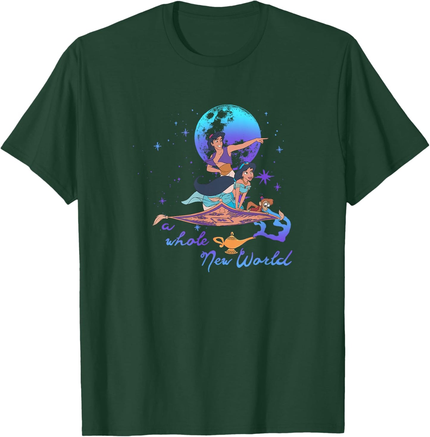 Disney Aladdin Group Shot A Whole New World Blue & Purple T-Shirt - T-Shirt | Forest