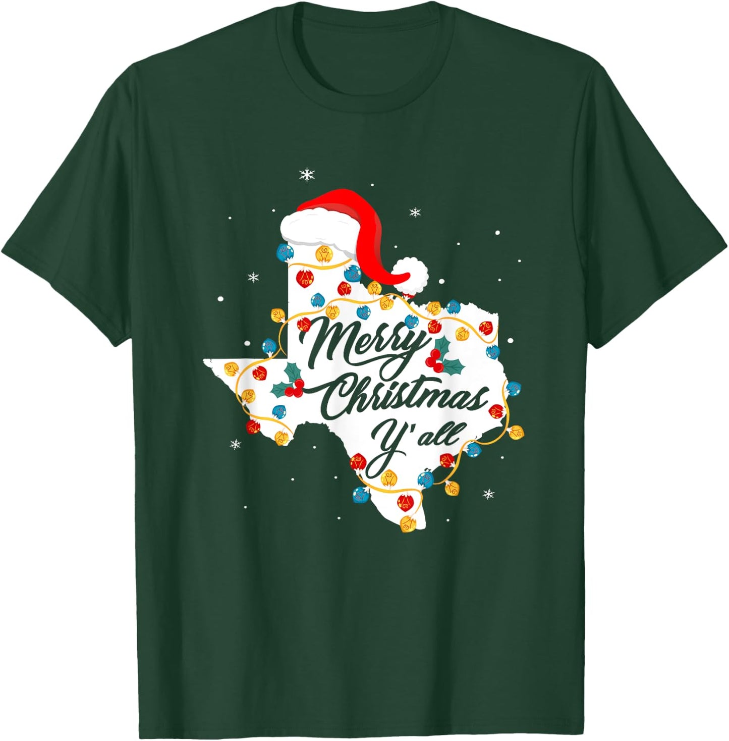 Merry Christmas Y'All Texas State Texan Holiday Men Women T-Shirt - T-Shirt | Forest