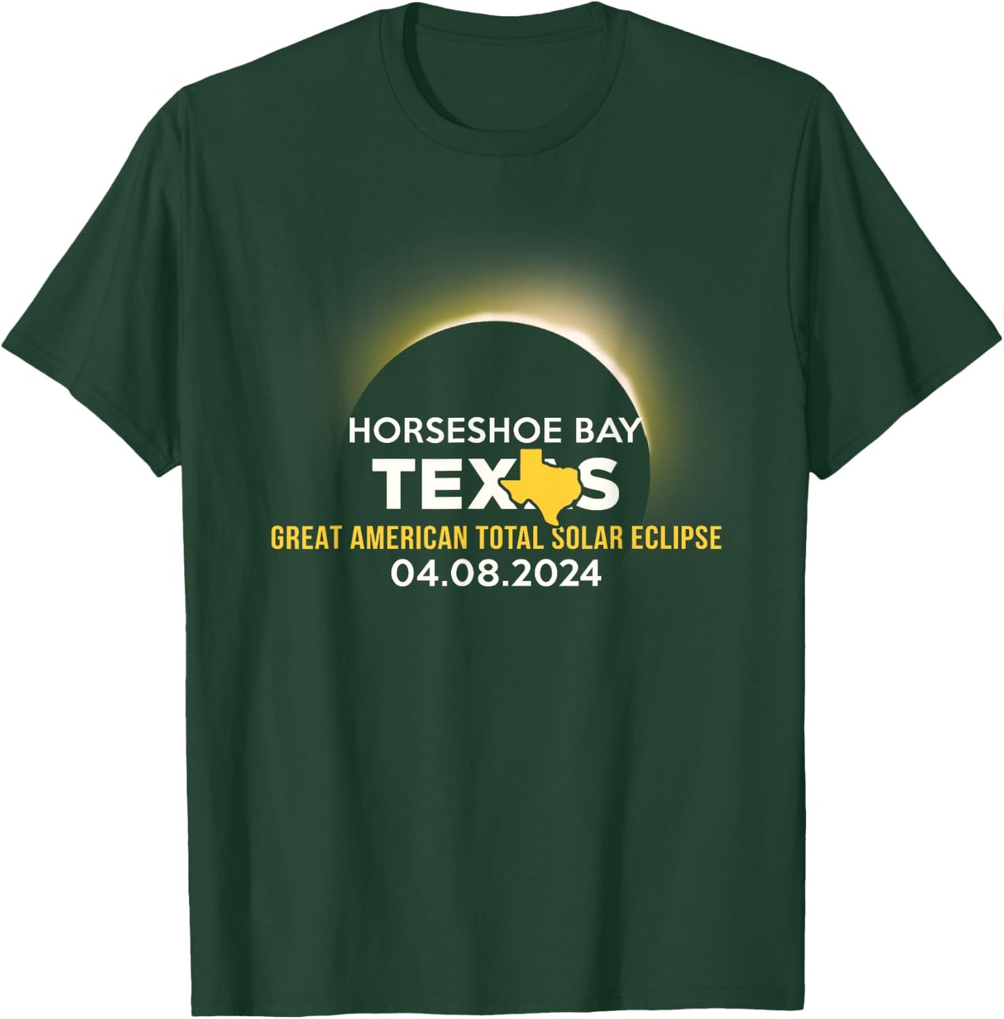Horseshoe Bay, TX Texas Total Solar Eclipse 2024 T-Shirt - T-Shirt | Forest