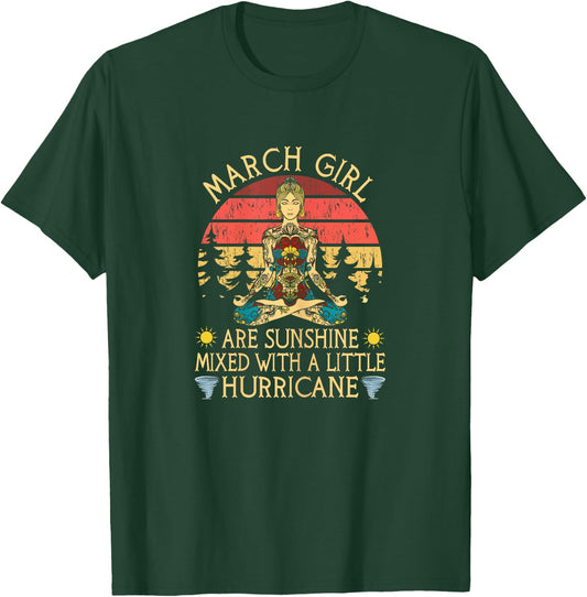Funny Born In March Birthday Yoga Gift T-Shirt - T-Shirt | Forest
