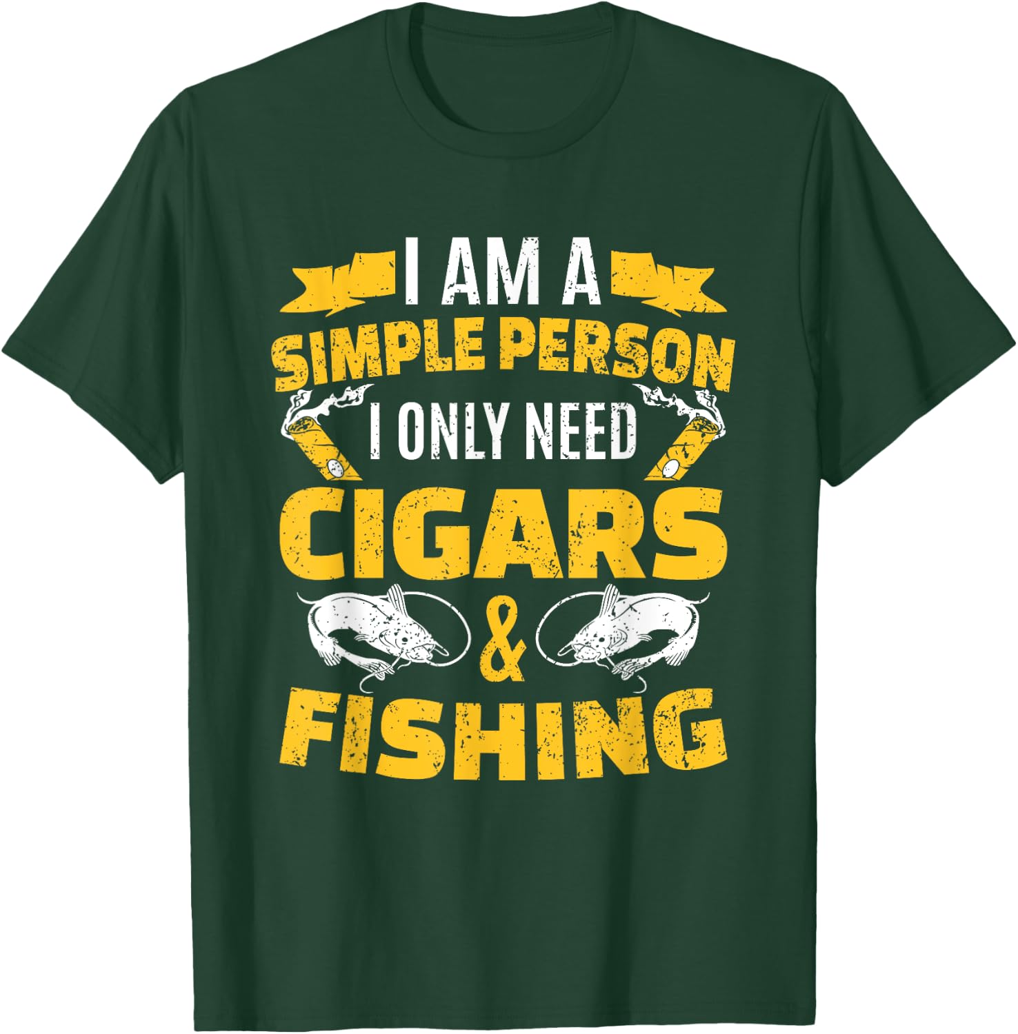 Fishing Shirt Fisherman Cigar Smoker T-Shirt - T-Shirt | Forest